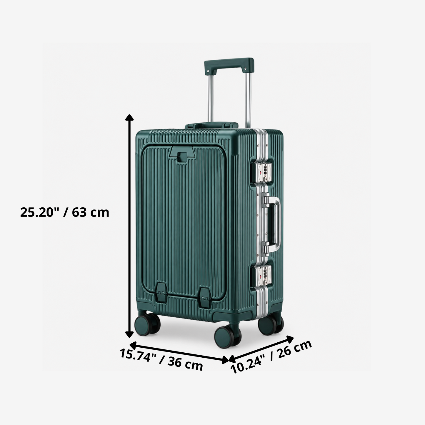 Loyora Empire Green Carry-On Suitcase
