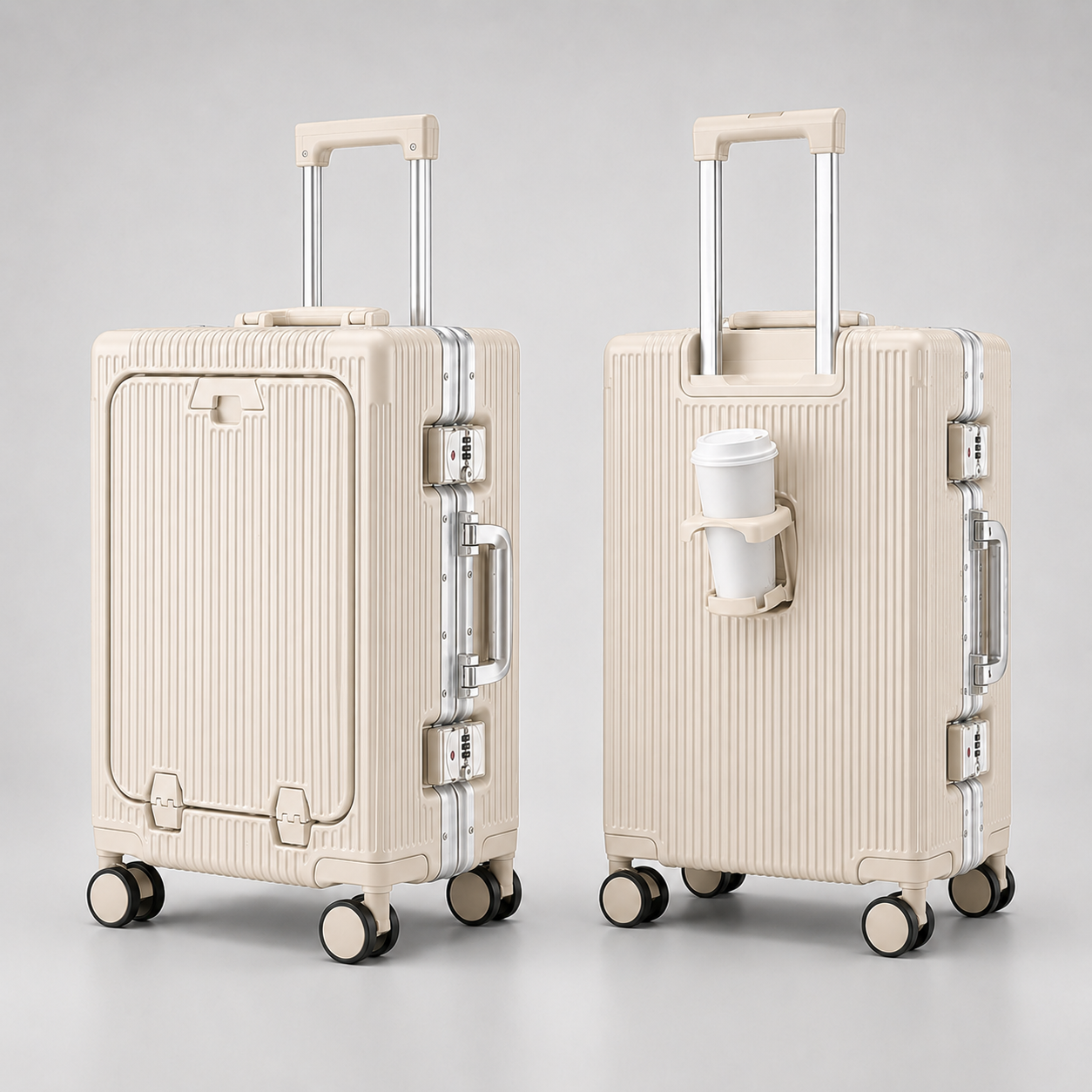 Loyora Empire Cream Carry-On Suitcase