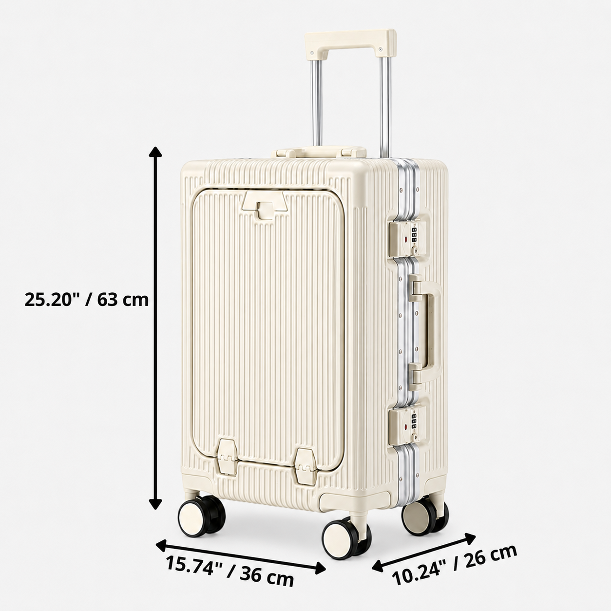 Loyora Empire Cream Carry-On Suitcase