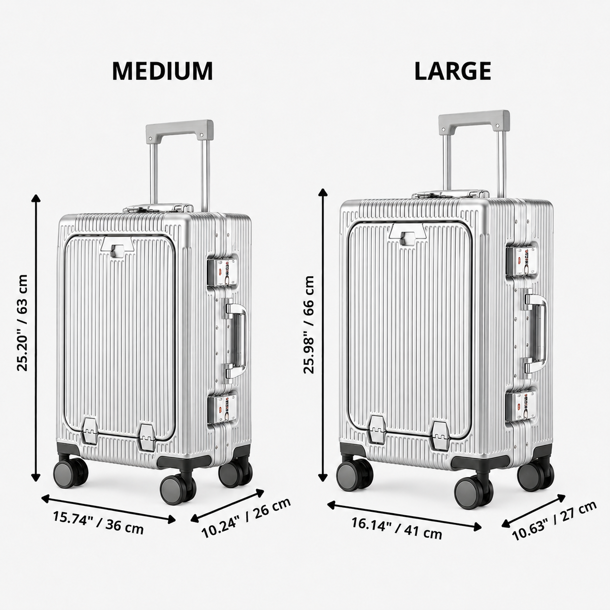 Loyora Empire Gray Carry-On Suitcase