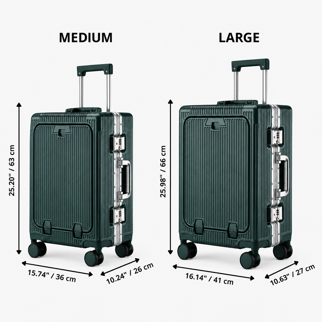 Loyora Empire Green Carry-On Suitcase