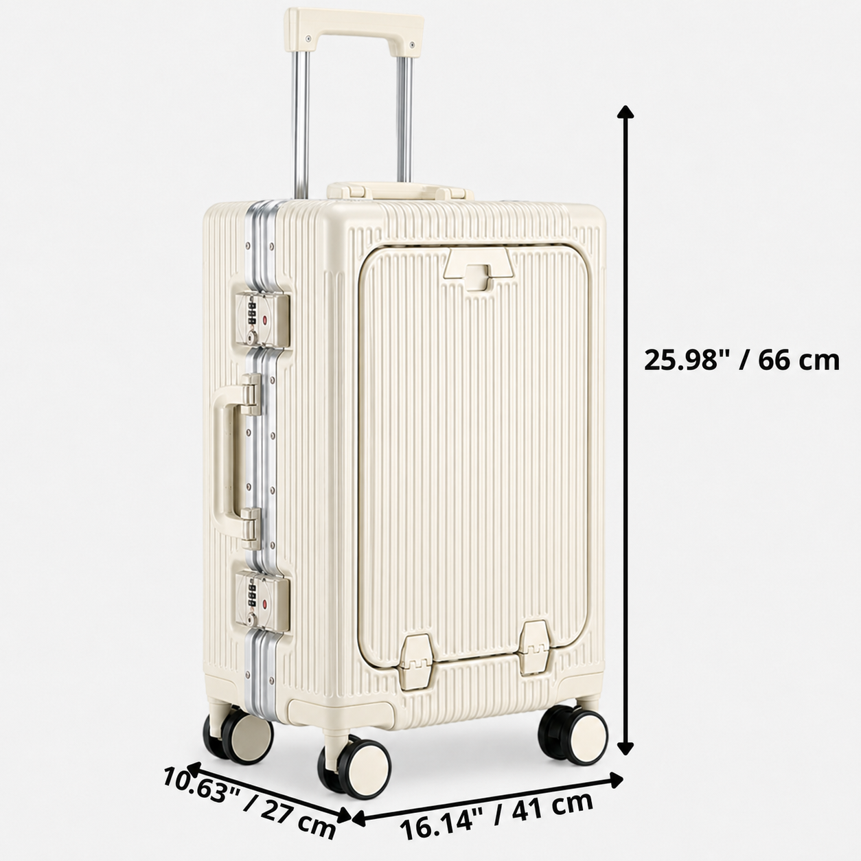 Loyora Empire Cream Carry-On Suitcase