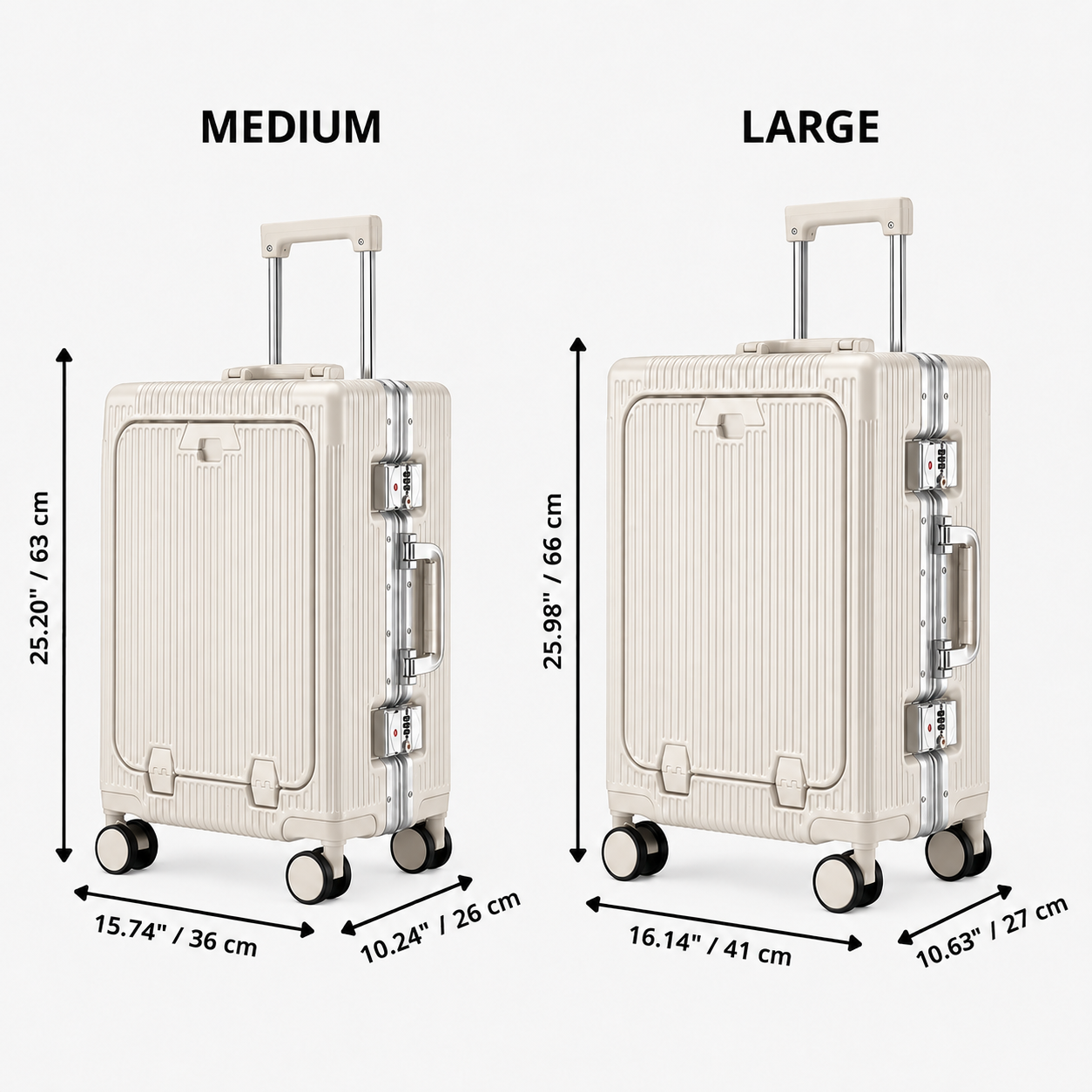 Loyora Empire Cream Carry-On Suitcase